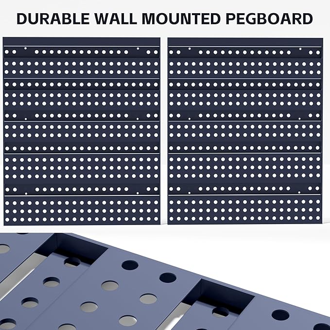 KJE 30PCS Wall Mounted Storage Bins, Plastic Tool Organizer for Garage Storage, Screws, Nuts, Bolts, Small Hardware Parts -Bl