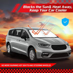 ARISMOTOR Windshield Sun Shade for Chrysler Pacifica Minivan 2017-2025 2026, Custom Fit Foldable Front Window Sunshade Sun Visor Protector, Block UV Rays Keep Your Car Cooler