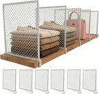 Nexu 6-Pack Metal Mesh Shelf Dividers for Closet Organization, Ultra-Stable Under-Shelf Hook Design, Matte Non-Slip Heavy Dut