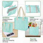 VENO 2-4 Pack Reusable Grocery shopping Bags, Medium Tote Bag w/Handle Hard Bottom, Heavy Duty, Foldable Carrier