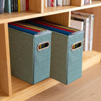 6 Pack Letter Size File Storage Box Collapsible，Fabric Hanging File Folders Organizer, Portable Office Document Holder with M