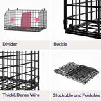 SWTYMIKI Hanging Closet Organizer Storage - 4 Tier Metal Stackable Hanging Closet Shelves with Dividers and S Hooks, Foldable