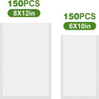 Moretoes 300pcs Vacuum Sealer Bags, 150pcs Quart 8" x 12" and 150pcs Pint 6" x 10", BPA Free, Pre-cut Commercial Grade Vac Ba