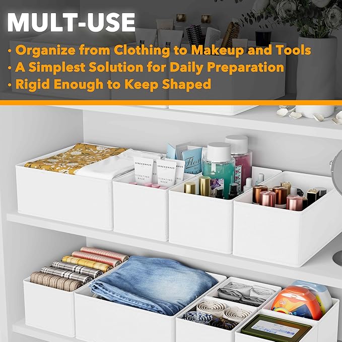 SpaceAid Drawer Organizer Clothes, 12 Pack Dresser Organizer Bins for Nursery, Closet Organization and Storage Dividers for C