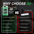 3D All Purpose Cleaner – High-Performance Interior & Exterior Car Cleaner for Vinyl, Leather, Plastic, Fabric, Carpet & More 
