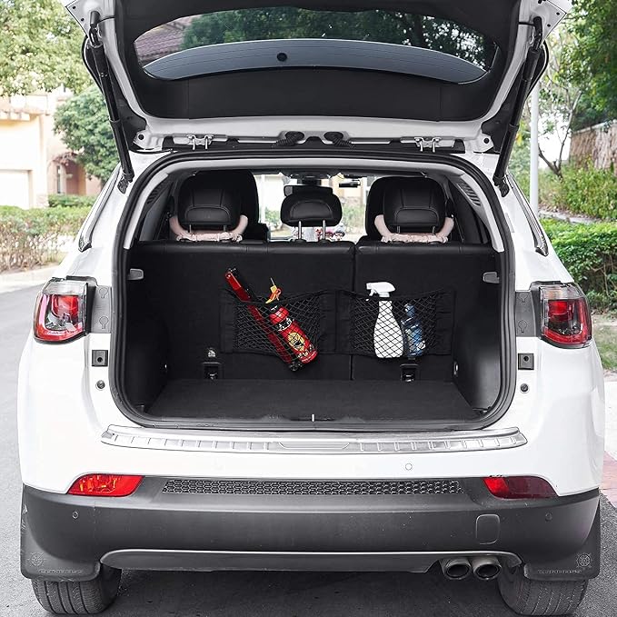 Universal Mesh Cargo Net Storage Net Wall Sticker Organizer Pouch Bag Storage Mesh Net for Car Trunk Storage Add On Organizers for Car Truck (15" x 9.5"(2 Packs, W/Loop))