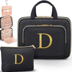 Gifts for Women, Initial Toiletry Makeup Bag Hanging Cosmetic Organizer with Embroidery Letter Personalized Nurse Teacher App