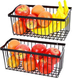 2 Pcs Fruit Basket Wire Baskets, Fruit and Veggie Storage Basket Holder for Kitchen Wall Mounted,Kitchen Organizers and Stora