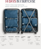 TRIPPED XL Compression Packing Cubes — 7-Piece Set for Checked Luggage | Extra-Large (15.7"×11"×4") + Large + Small + Tube + 