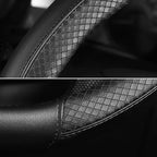 SEG Direct Steering Wheel Cover 15.5-16 inch (39.5-41 cm) Large Size, Microfiber Leather, Non-Slip Comfortable Grip, Fits Car