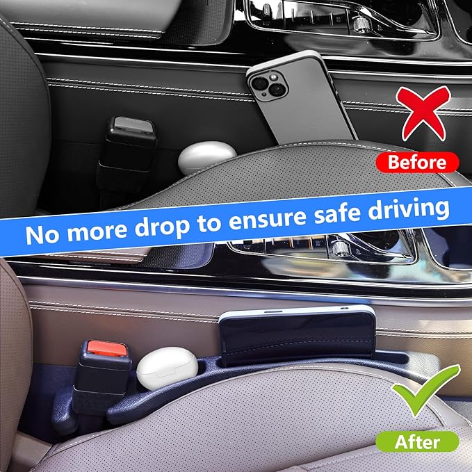 【Compatible with Nissan Rogue】 Seat Gap Filler,No Drop Seat Guard Compatible with Nissan Rogue,Drop Seat Guards for Cars(2Pcs),Emergency Keychain Car Escape Tool(2Pcs)