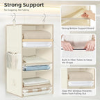 STORAGE MANIAC 6-Shelf Hanging Closet Organizer and Storage, 2 Separable 3-Shelf Haning Organizers for Closet, Collapsible Ha