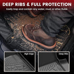LASFIT Floor Mats for Chevrolet Chevy Silverado EV 2024-2026 / GMC Sierra EV 2026 (Fit Without Multi-Flex Midgate, Not Fit with Multi-Flex Midgate), All Weather TPE Custom Fit Floor Mats for Cars