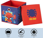 Idea Nuova Marvel Spiderman Collapsible Fabric Storage Cube,10” Organizer Bin with Lid for Bedroom, Playroom, and Closet