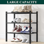 Smiry Shoe Rack, 3 Tier Small Bamboo Shoe Organizer, Stackable Free Standing Wooden Shoe Storage Shelf for Closet, Entryway, 
