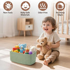 5-Pack Small Woven Rope Storage Baskets – 2 Sizes Organizer Bins for Closet, Shelf, Bookshelf, Nursery, Changing Table, Fabri