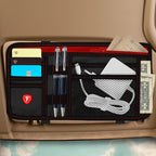 Firestone 2-Pack Car Sun Visor Organizer | 8 Compartment Car & Truck Visor Organizer with Holder & Slots for Sunglasses, License, Registration & More, Black Red