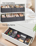 SONGMICS Drawer Organizer, Dresser Drawer Organizers, Set of 12, Foldable Fabric Storage Bins for Socks, Underwear, Bras, Tie