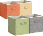 Storage Cube Organizer Bin 10.5" x 10.5" x 11" Large Boxes Fabric Basket with Handles for Organizing Shelves Closet Clothes 4
