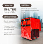 KELN Rolling Tote Bag with Wheels – Heavy Duty Foldable Shopping Bag with Handle – Reusable Grocery Bag on Wheels