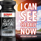 SONAX PROFILINE GlassPolish (250 ml) - removes slight scratches, blinding and etching from car windows made from glass. Silicone free | Item No. 02731410