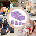 Packing Cubes for Travel - 8 Set Luggage Organizer Bags for Family, Mesh Breathable Packing Cubes for Suitcases Durable Trave