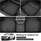 Powerty Floor Mats for 2023-2025 2026 Kia Sportage Hybrid Accessories All Weather Floor Liner 3D TPE 1st & 2nd Row Floor Mat Heavy-Duty Floor Liners