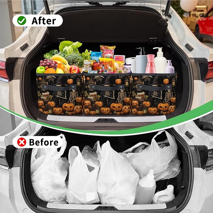 Reusable Grocery Bags Heavy Duty Shopping Bags Foldable Large Tote Bags with Long Handles & Hard Bottom