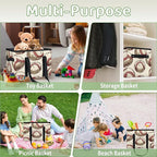 Reusable Grocery Bags Heavy Duty Shopping Bags Foldable Large Tote Bags with Long Handles & Hard Bottom