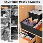 Criusia Closet Drawer Organizer Clothes, 15 Pack Dresser Organizer for Baby Clothes, Fabric Drawer Dividers for Nursery Bedro