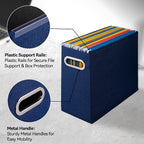 4 Pack Letter Size File Storage Box Collapsible, Fabric Hanging File Folders Organizer, Portable Office Document Holder with 