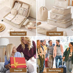 Packing Cubes for Travel-10 Set Luggage Organizer Bags for Family, Mesh Breathable Packing Cubes for Suitcases Durable Travel