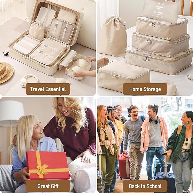 Packing Cubes for Travel-10 Set Luggage Organizer Bags for Family, Mesh Breathable Packing Cubes for Suitcases Durable Travel