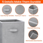 Criusia Storage Cubes - 11 Inch Heavy Duty Fabric Closet Bins for Shelves, Cube Organizer - 8 Pack Collapsible Decorative Sto