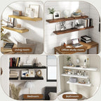 24 Inch Floating Shelves for Wall, 8 Inch Deep Floating Shelf for Storage & Display, Rustic Wall Mounted Shelf with Invisible