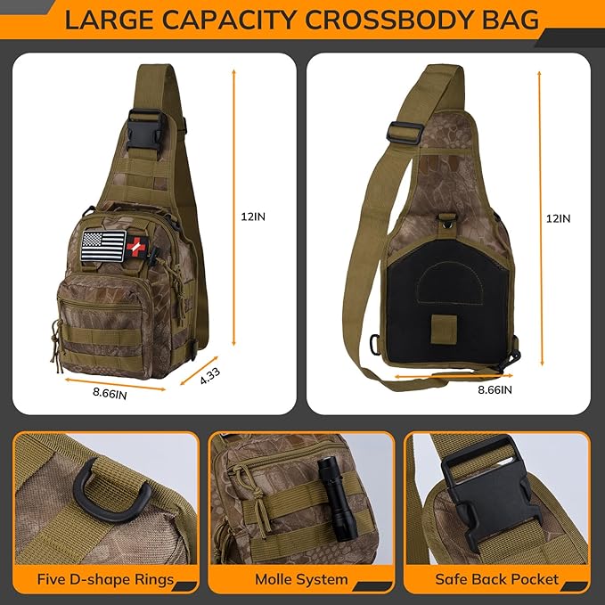 Survival Kit, 250pcs Survival Tools Tactical Gear and Trauma Bag, Survival First Aid Kit with Molle Crossbody Bag & Emergency