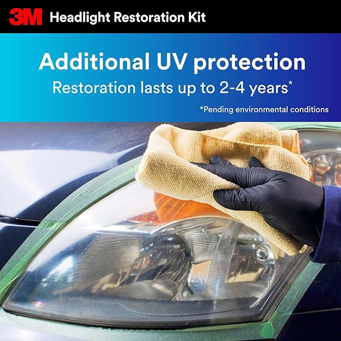 3M Ultra Headlight Restoration Kit 39195, 2 Pack (2 Kits), Removes Cloudy Yellowed Haze, 500/800/3000 Grit Sanding Discs + Clear Coat, For Plastic Lenses
