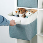 Temary Cube Bins 4 Pack Large Storage Cube Storage Baskets 13x13x13 Storage Cube Bins for Shelves with Handles, Fabric Storag