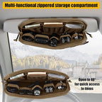Car Sun Visor Organizer, Tactical Sunvisor Organizers Storage Covers for Trucks, Molle Panel with Pockets Zipper Visor Storage Pouch Accessories, Fits Most Vehicles, SUVs & Jeeps (CB)