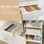 Criusia 3 Pack Sock Underwear Drawer Organizer Dividers, 64 Cell Fabric Foldable Cabinet Dresser Closet Organizers and Storag