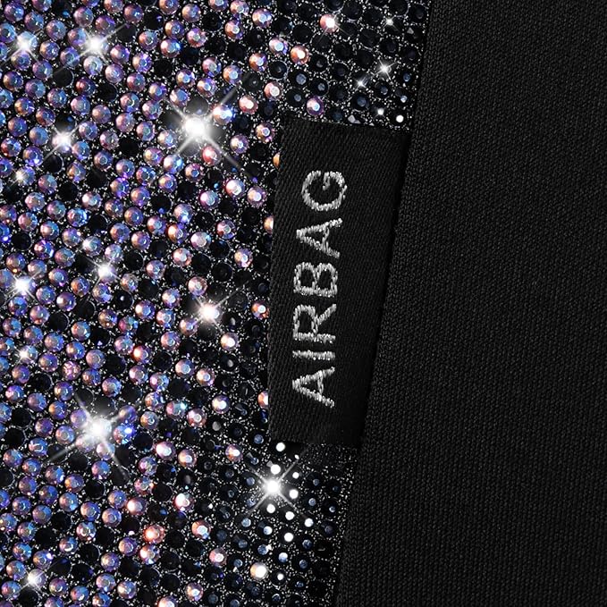 CAR PASS Bling Diamond Air Mesh Seat Cover Front Seats,Leather Seat Covers for Car Shining Glitter Sparkly,Automotive seat co