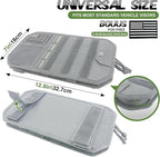 Car Sun Visor Organizer, Semi-Rigid Molle Panel Tactical Car Accessories with Zipper Storage Pouch, Sunglass Holder for Car Visor Organizer, Universal Fit for Trucks, SUVs, Jeeps & Police Gear, Grey