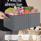 Large Fabric Storage Basket,3 Pack Collapsible Closet Organizers and Storage,Storage Bins for Clothes,Toys,Shelves,18"×11"×8"
