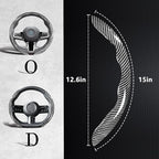 Car Steering Wheel Cover, 3 Piece Bright Carbon Fiber Steering Wheel Covers, Non-Slip Steering Wheel Cover Protector, Great Grip, Universal Car Accessories Decoration for 14.5-15 inch (Silver)