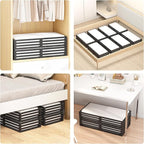 Wisuce Bamboo Under Bed Storage Containers- Underbed Organizer with Wheels with Large Dust Bag,Sturdy Wood Rolling Under the 