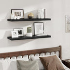 Fun Memories 12 Deep Floating Shelves, 40W x 12D Floating Shelves for Wall Set of 2, Extra Deeper Hanging Wood Shelves for Wa