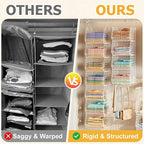 7 Tier Hanging Closet Organizer and Storage, Foldable Wire Closet Shelving with 4 Large Hooks+5 S Hooks,Hanging Basket for Cl