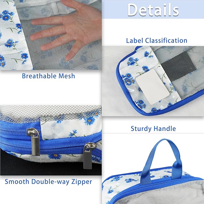 7 Pcs Compression Packing Cubes for Travel Luggage, Lightweight Suitcase Organizer Bags Set, Compression Packaging Cube for T