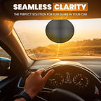 EcoNour Semi-Transparent Static Cling Window Shade for Car Sun Visor | 2Pack Mesh - Circle Glare Patch | Glare Protection for Windshield & Driving Safety | Sun Glare Protection Accessories