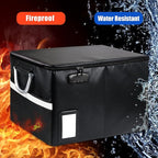 TOMKID Fireproof Document Box, Fireproof File Box with Lids, Important Document Organizer Box with Lock, Portable File Folder